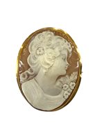 Spilla Mandile 1922 Donna Cammei antichi in Oro Conchiglia 1MSPC11 - 1MSPC11